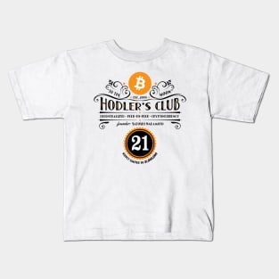 Bitcoin Hodler's Club (light colors) Kids T-Shirt